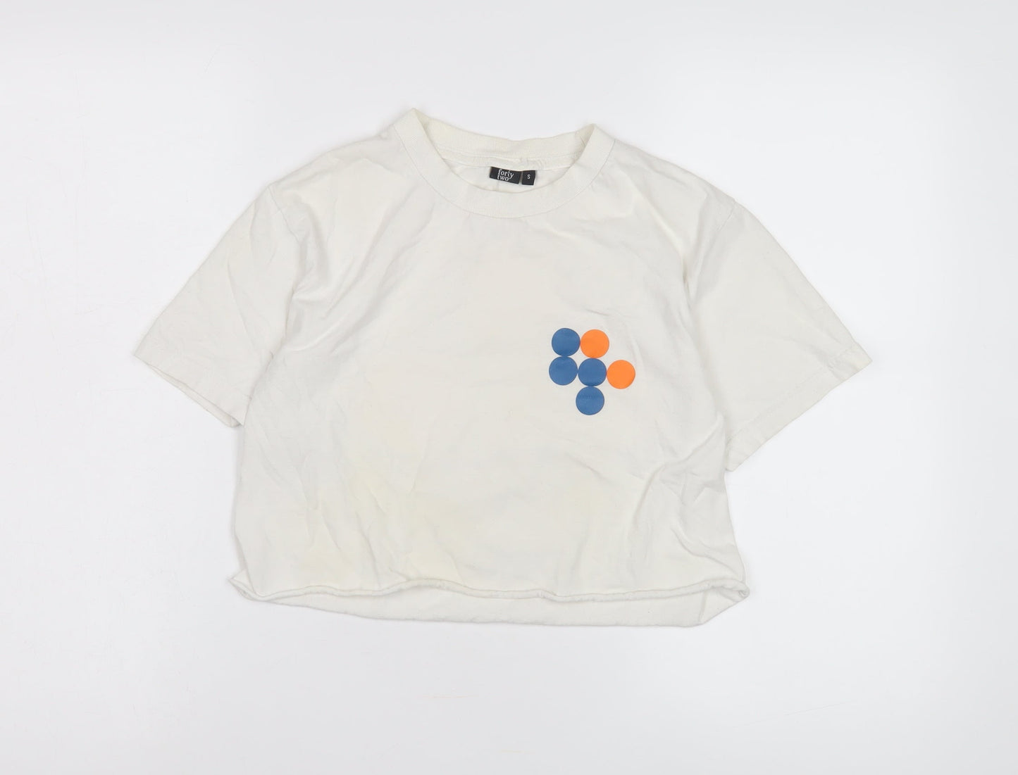 Forty Two White Graphic Unisex T-Shirt, Size S