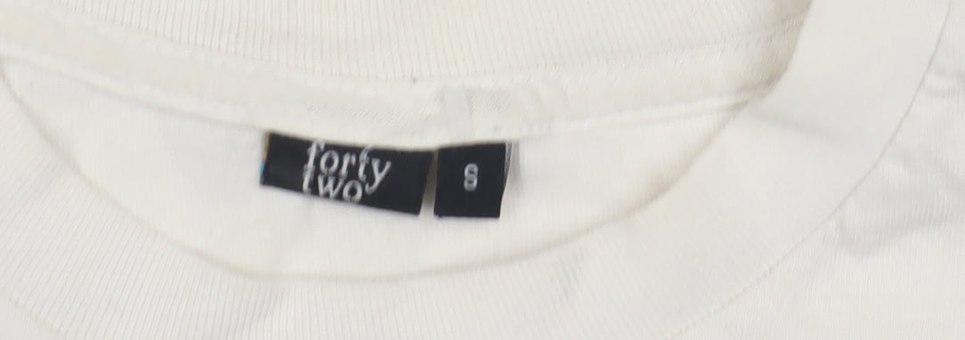 Forty Two White Graphic Unisex T-Shirt, Size S