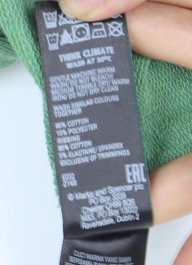 Marks and Spencer Women's Green Hoodie Size 8