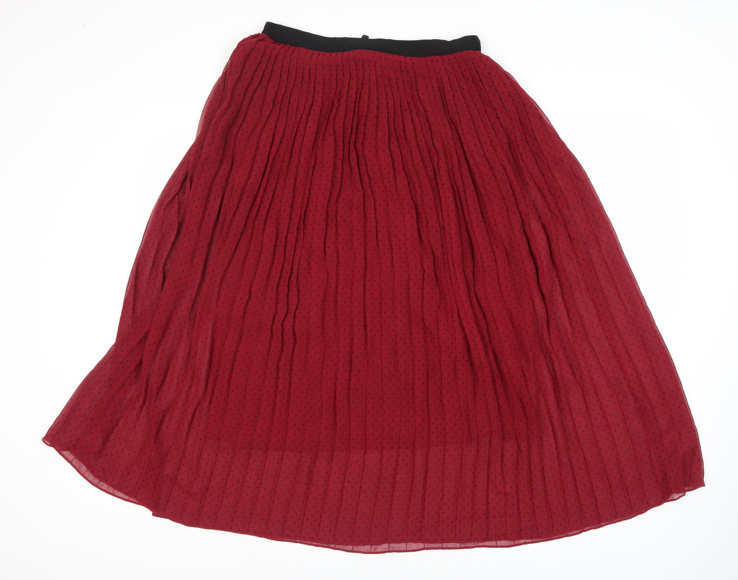 Superdry Women's Red Pleated Midi Skirt Size 10