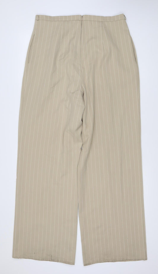 ASOS Women’s Beige Wide-Leg Striped Trousers UK 16