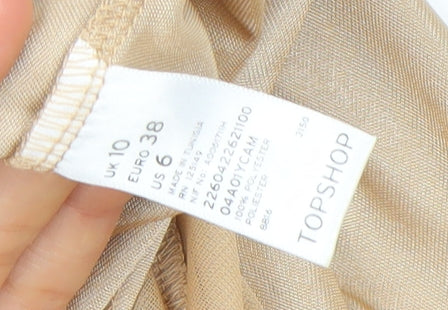 Topshop Women's Beige Halter Tank Top Size 10