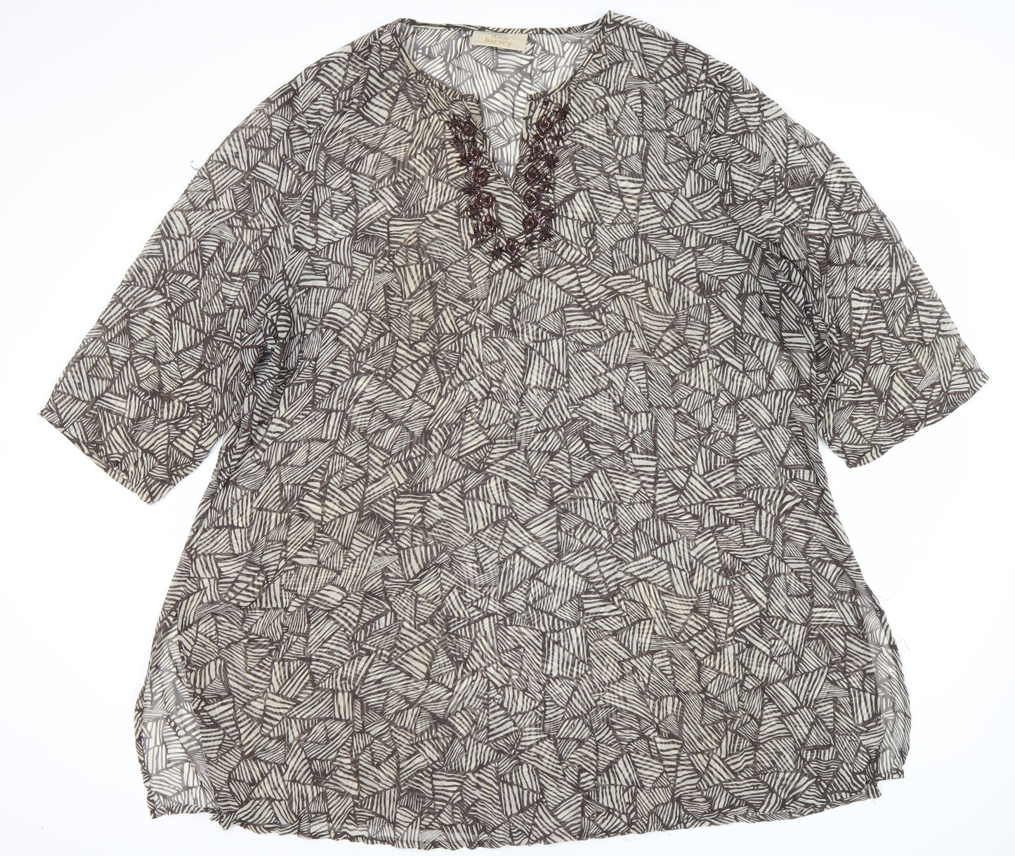 Ann Harvey Women's Plus-Size Brown Tunic Top