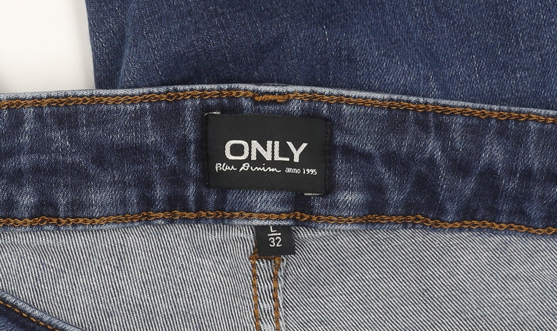 Brand and care label for Only Women's Blue Skinny Jeans, size 4, Mid Rise