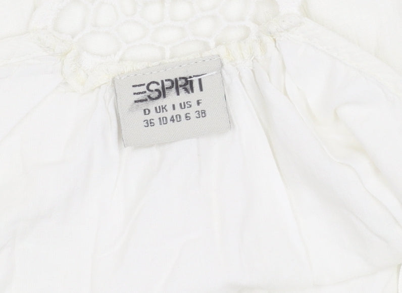 Esprit Women's White Cotton Slip Dress - Size 8