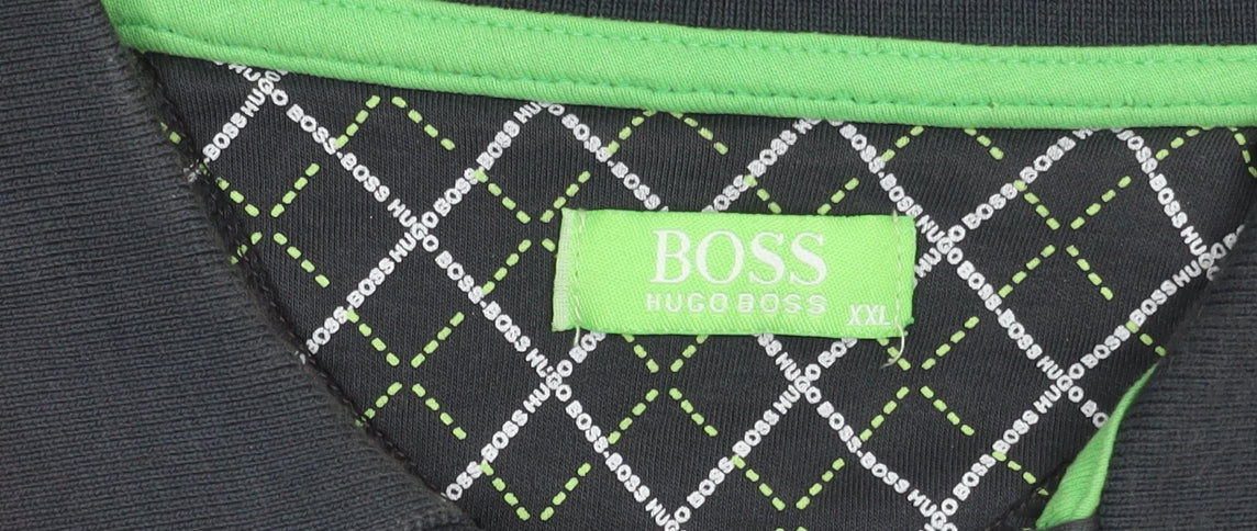 Hugo Boss Men's Black Polo Shirt 2XL Graphic Print