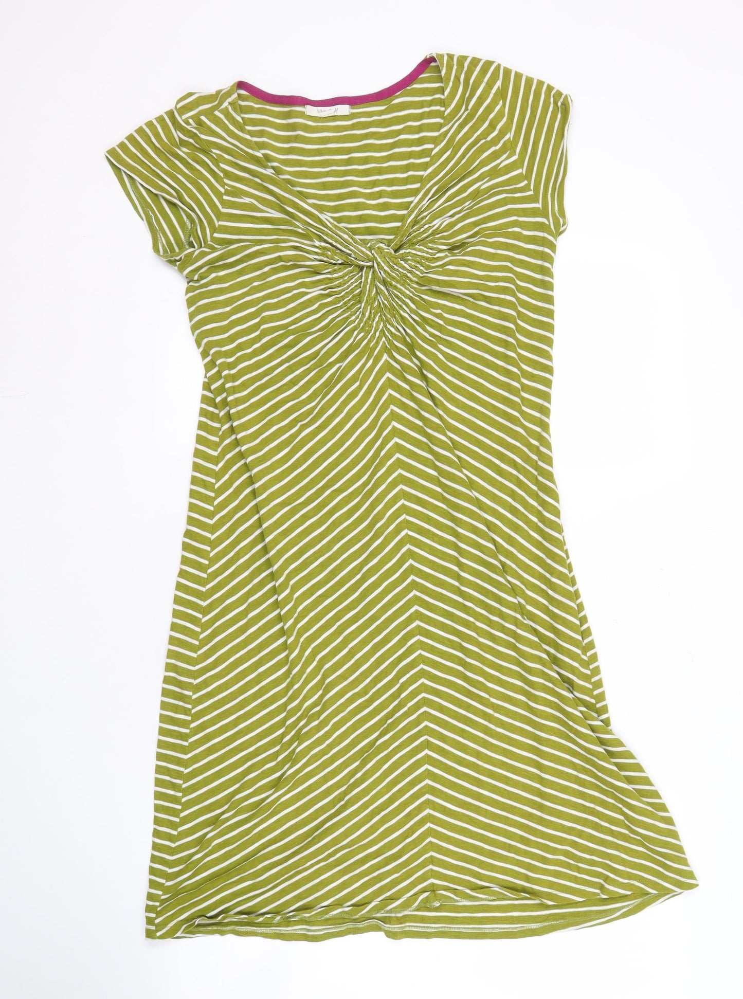 White Stuff Women's Green Striped Dress Size 14