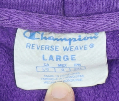 Champion Men's Purple Hoodie Large Pullover