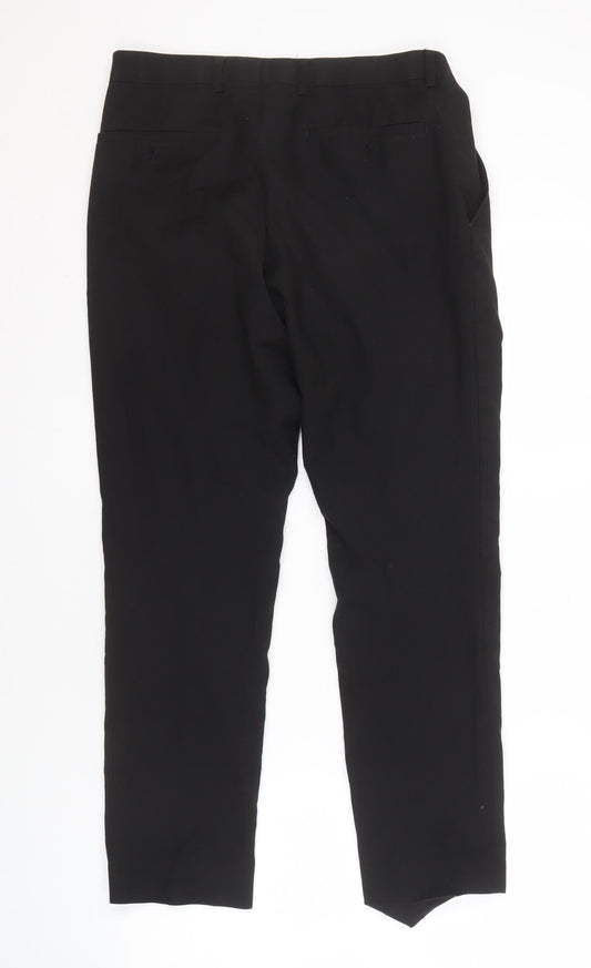Moss Men’s Black Trousers 32S Viscose Blend