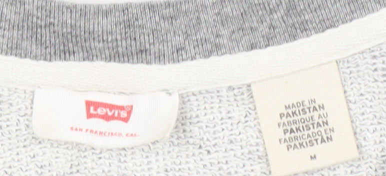 Levi's Men's Grey Crew Neck Logo Pullover Sweatshirt M