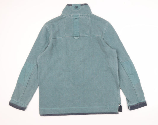 Fat Face Men's Green Long Sleeve 1/4 Zip Jacket