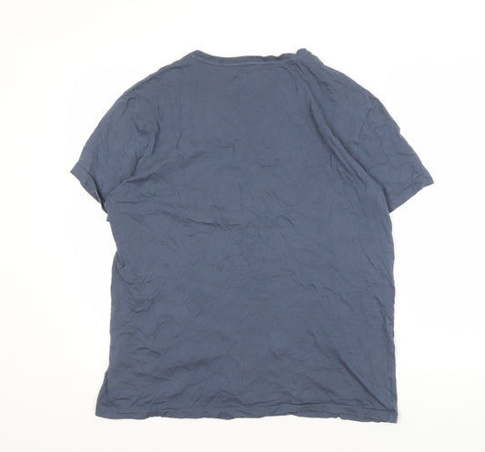 Polo Ralph Lauren Men's Blue V-Neck T-Shirt - L