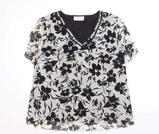 Womens UK Size 16 Ann Harvey Black Viscose Blouse