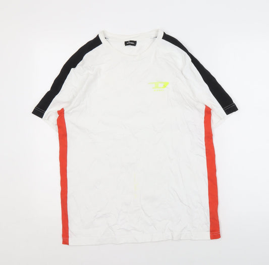 Diesel Men's White T-Shirt, Size S, Short Sleeve