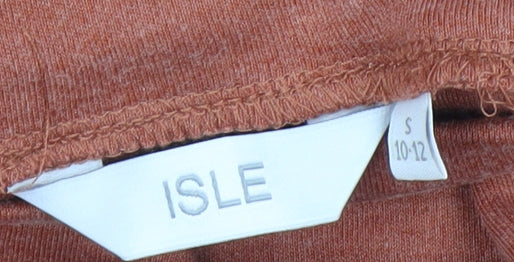 ISLE Women's Brown Roll Neck Long Sleeve Top, Size S