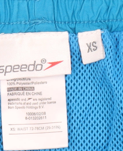 Brand and care label for Speedo Men's Blue Activewear Shorts XS