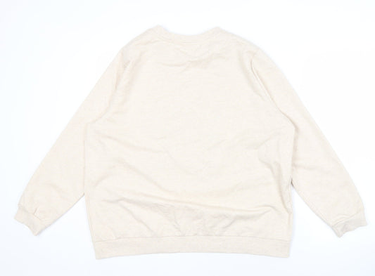 Disney Women's Beige Mickey Mouse Pullover Sweatshirt, Size 18