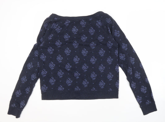 Gilly Hicks Women's Blue Floral Pullover Sweatshirt M