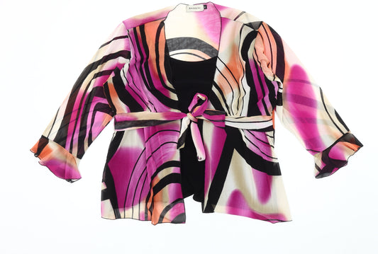 Womens UK Size XL BASSINI Multicoloured Polyester Blend Blouse