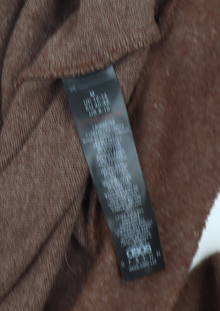 Close-up detail of ASOS Men's Brown Pullover Sweatshirt M 1/4 Zip High Neck