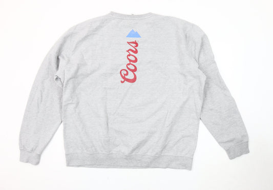 Just Hoods Men's Grey 2XL Pullover Sweatshirt