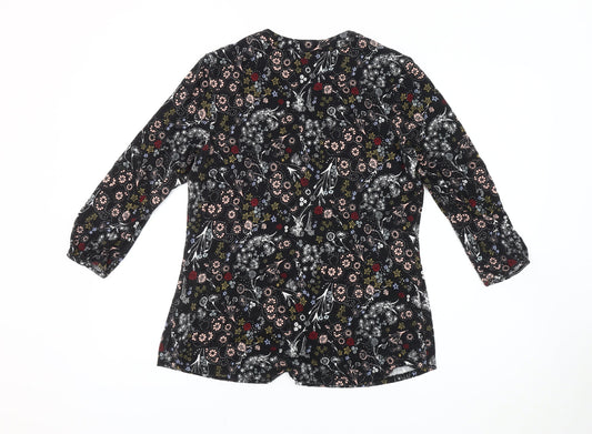 Marks and Spencer Women's Black Floral Top UK Size 10
