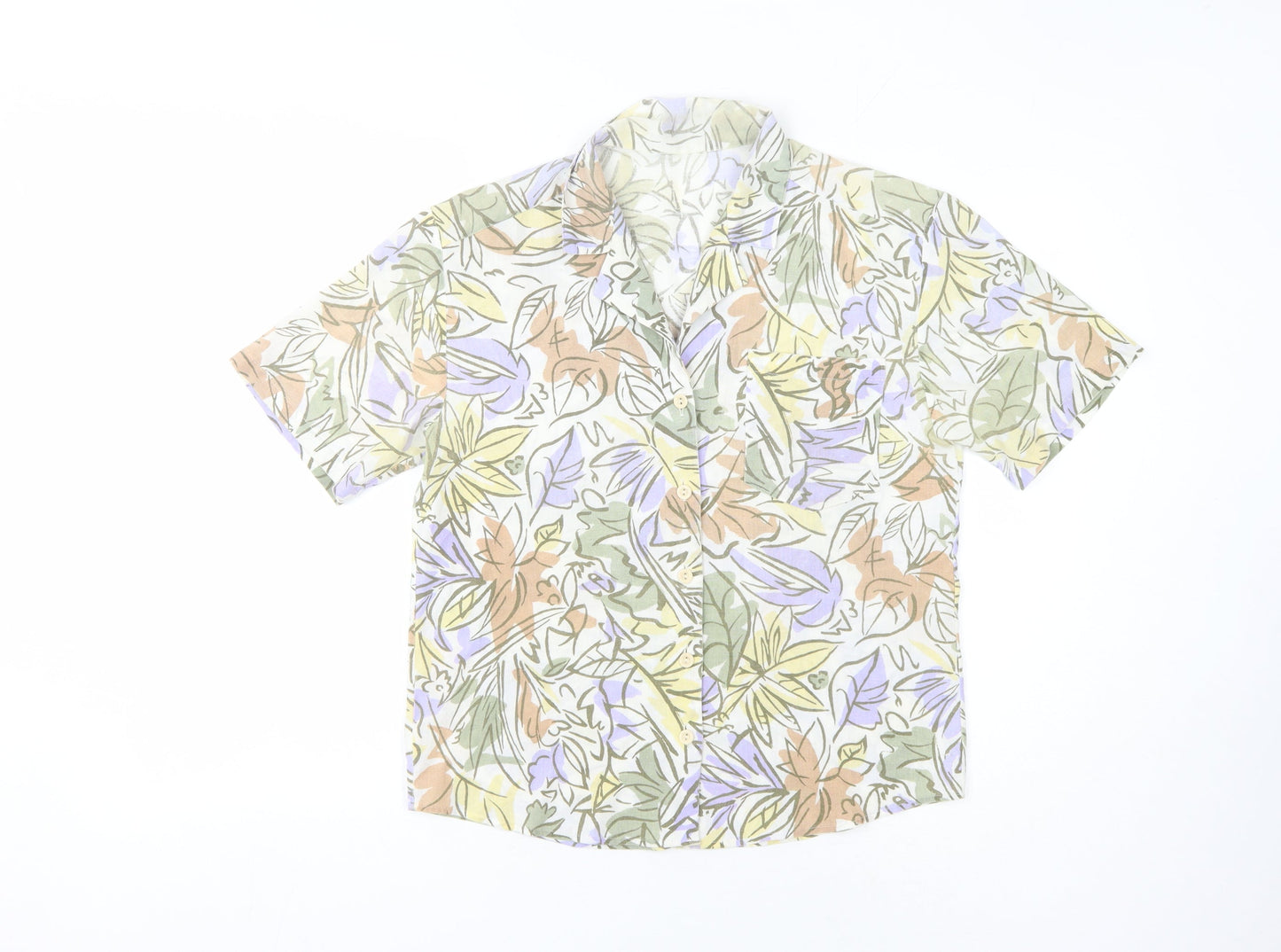 St Michael Women's Multicoloured Floral Button-Up Shirt