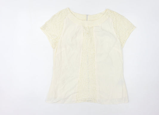 Womens UK Size 14 Boden Ivory Viscose Blend Blouse