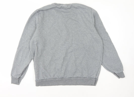 Puma Men's Grey Pullover Sweatshirt L, Logo Accent, Fleece Comfort