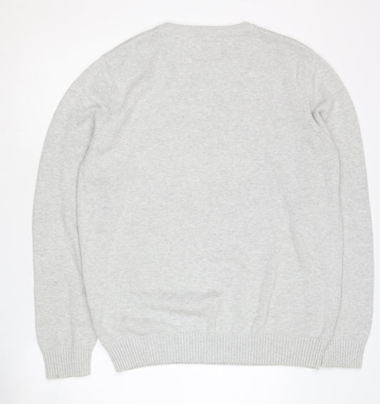 Kromstadt Men's Grey Cotton Pullover Sweater L Casual