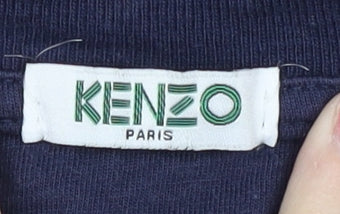 Kenzo Men's Blue Embroidered Tiger T-Shirt