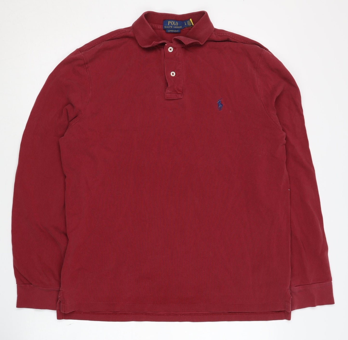 Ralph Lauren Men's Red Slim Fit Long Sleeve Polo