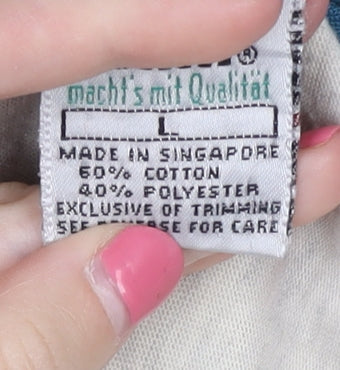 Puma Men's Beige Blue Colourblock T-Shirt L