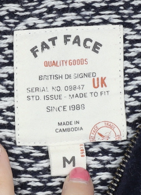 Fat Face Men's Blue Full Zip Winter Jumper M
