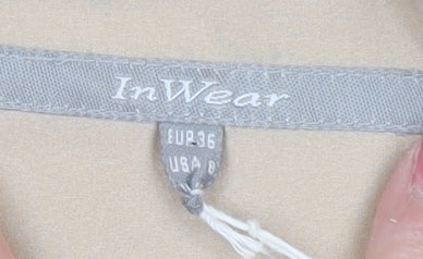 InWear Women's Beige Floral Pleated Skirt Size 8