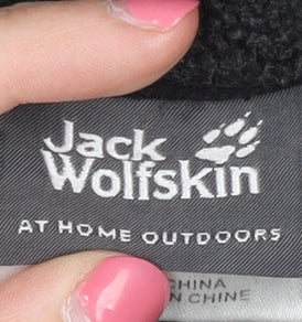 Jack Wolfskin Women's Black Fleece Long Coat Size 8