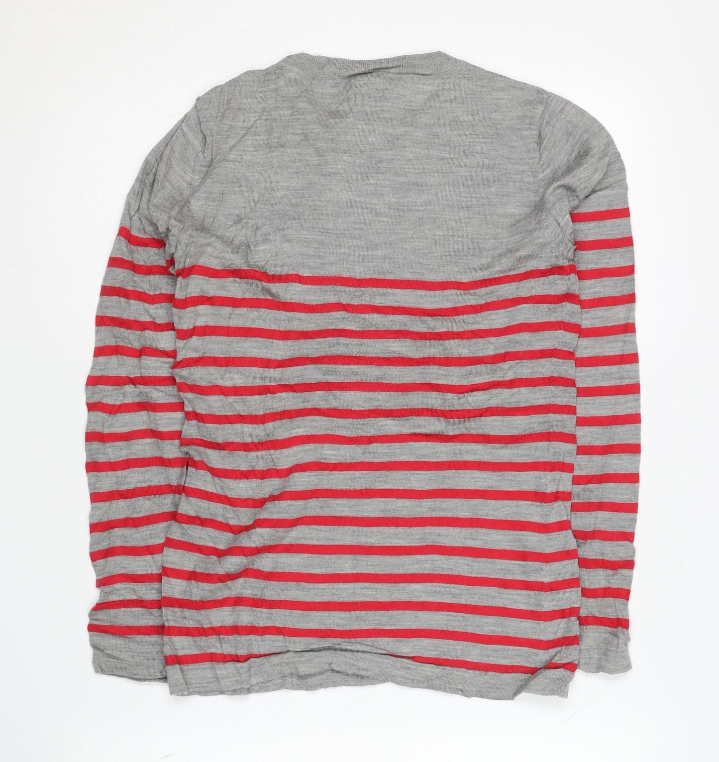 Patagonia Women's Grey Merino Wool Striped Pullover - M