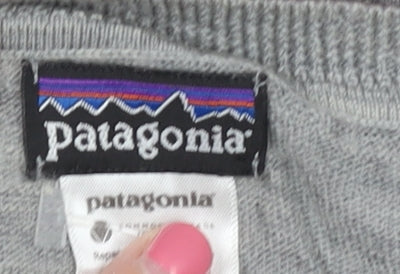 Patagonia Women's Grey Merino Wool Striped Pullover - M