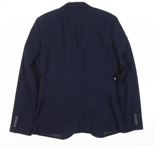 Topman Blue Unisex Slim Fit Suit Jacket Size 38