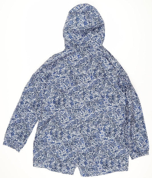 Marks and Spencer Women's Blue Paisley Rain Jacket M