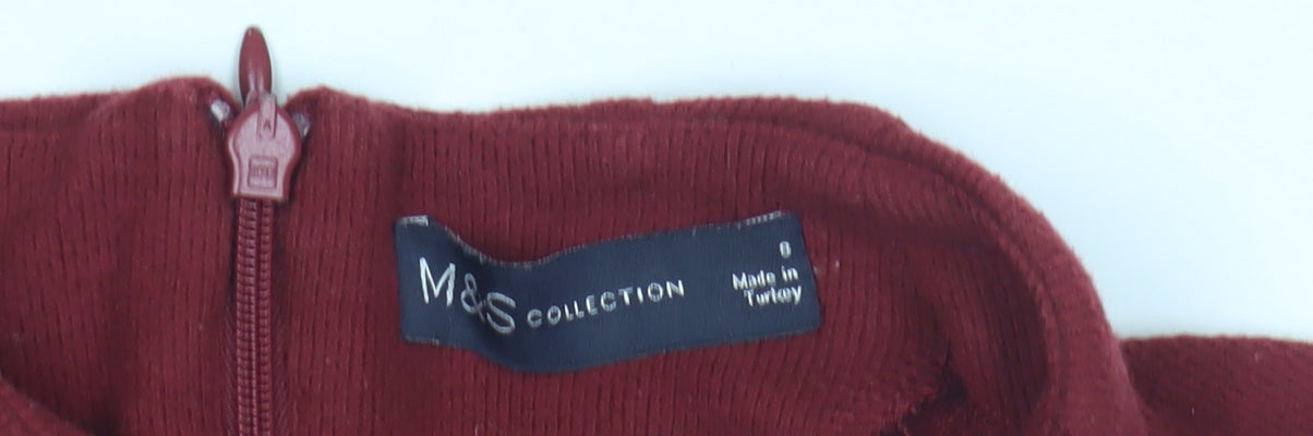 Marks and Spencer Red High Neck Women's Jumper
