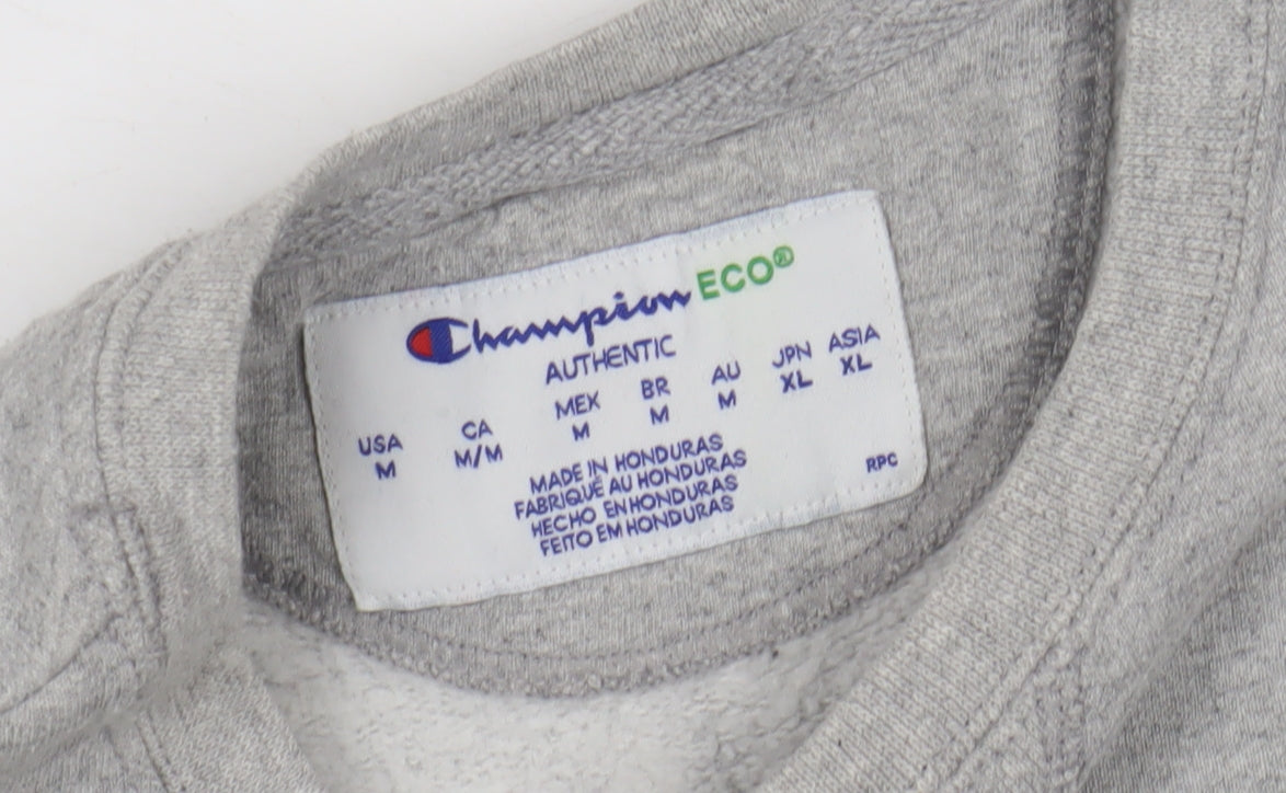 Champion Grey Unisex Sweatshirt M Eco-Friendly Logo