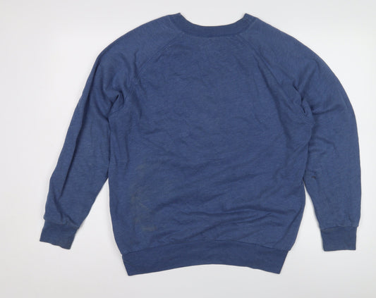 Hollister Blue Unisex XS T-Shirt with Long Raglan Sleeves