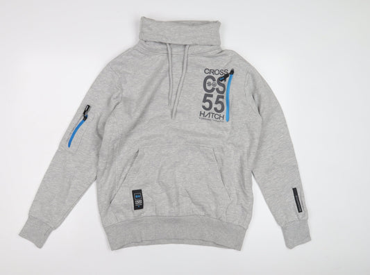 Crosshatch Men's Grey Medium Sweatshirt with Logo and Zip