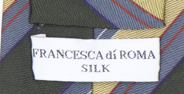 Francesca di Roma Men's Green Striped Silk Tie