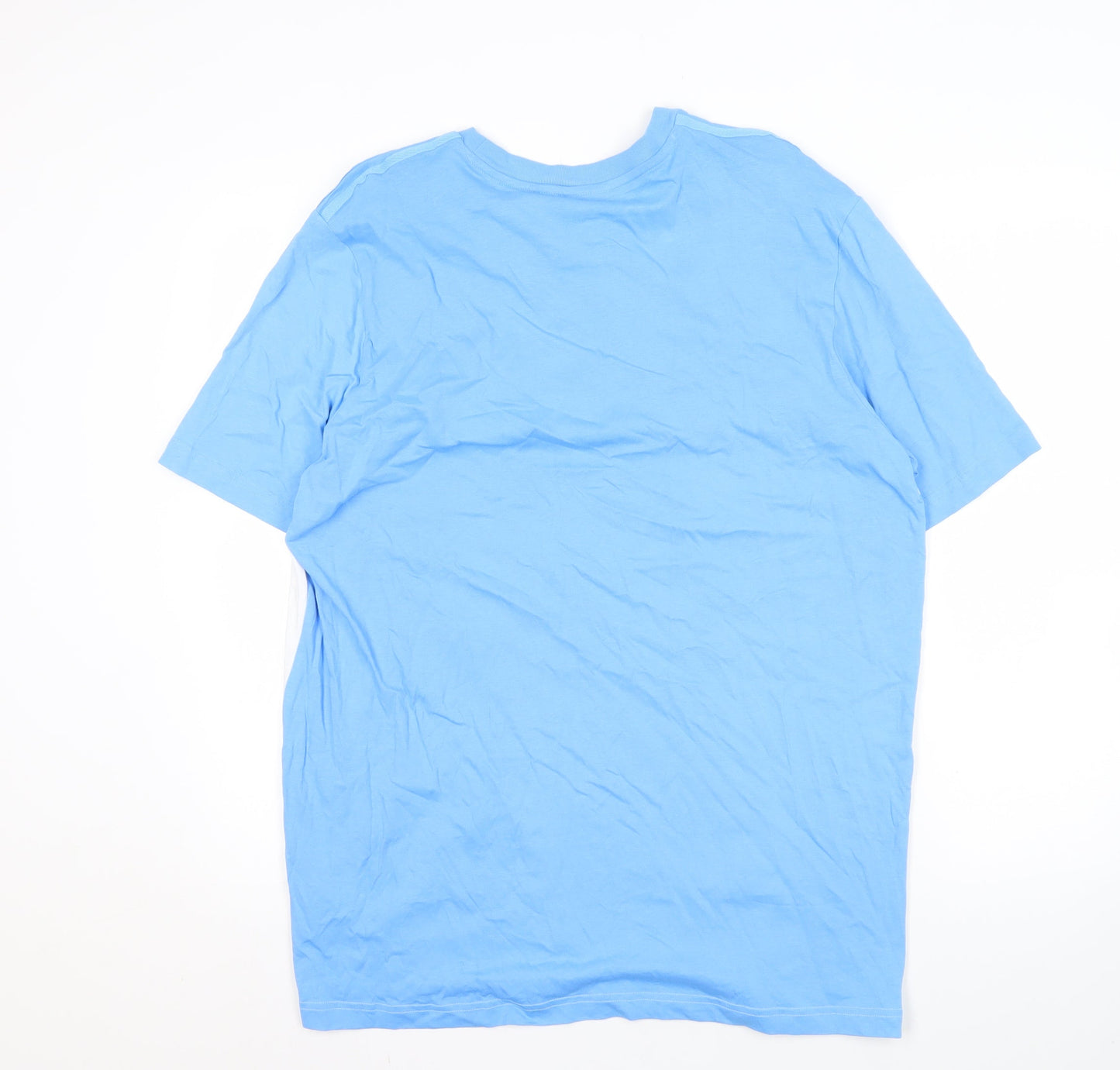Adidas Men’s XL Blue Colourblock Crew Neck T-Shirt