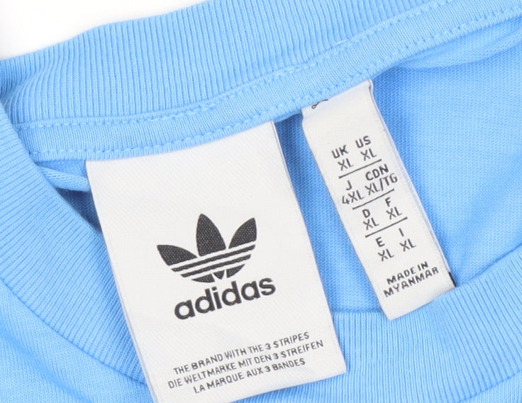 Adidas Men’s XL Blue Colourblock Crew Neck T-Shirt