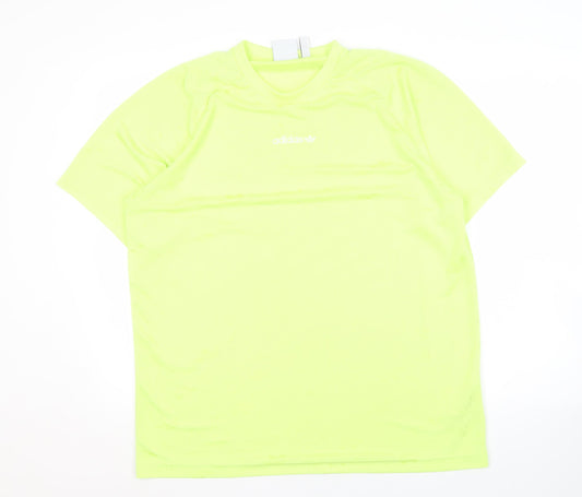Adidas Men's Green XL Basic Crew Neck T-Shirt