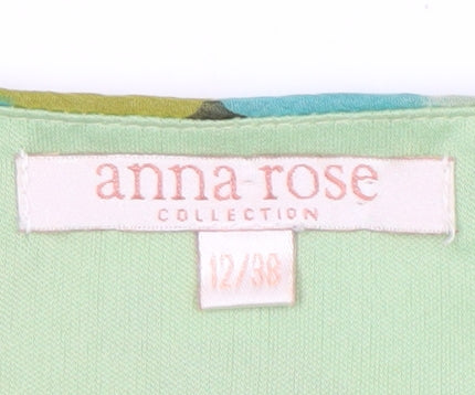 Anna Rose Women's Green Floral Chiffon Blouse Size 12