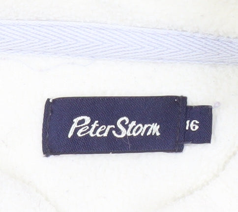 Peter Storm Women's White Fleece Sweatshirt Size 16